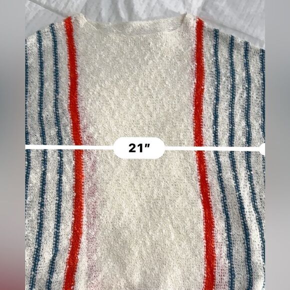 Women’s cream colored striped detail wide sleeve lightweight  sweater- NWOT - Picture 12 of 15